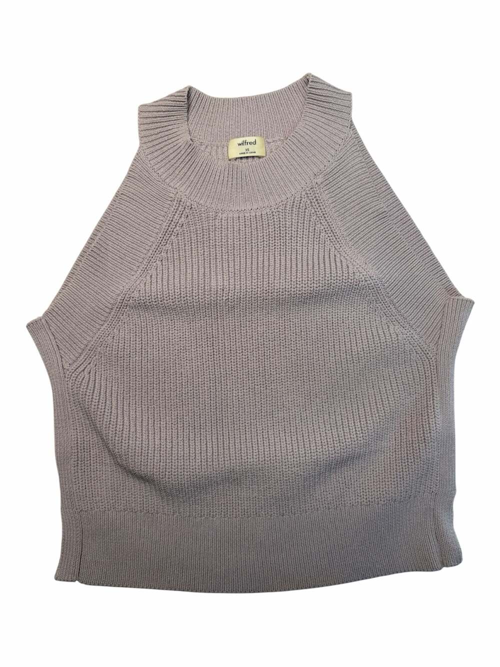 Wilfred Aritzia Crevier Knit Halter Tank Top Lavender Purple XS